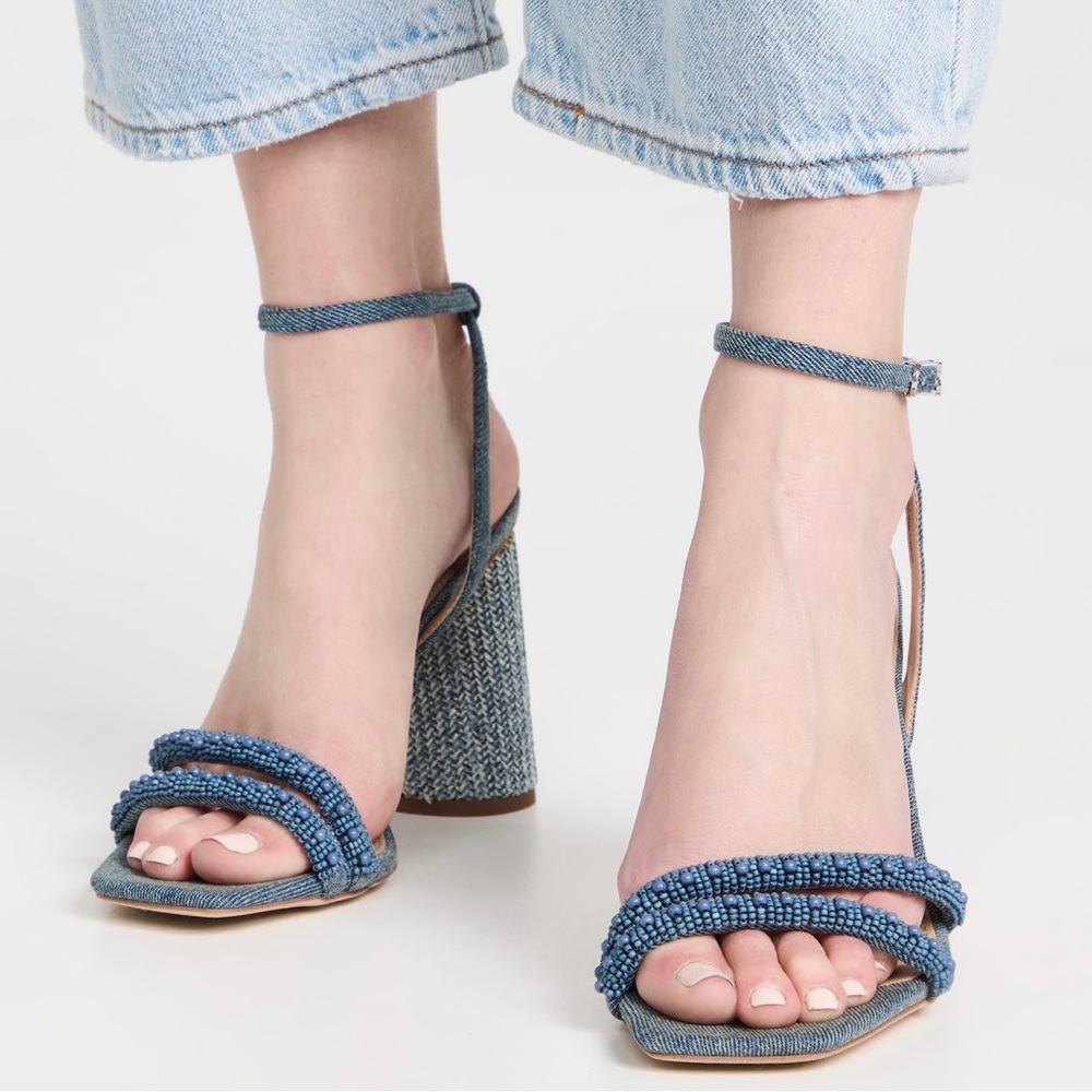 NEW SAM EDELMAN BLUE BEADED SANDALS - Picture 12 of 12